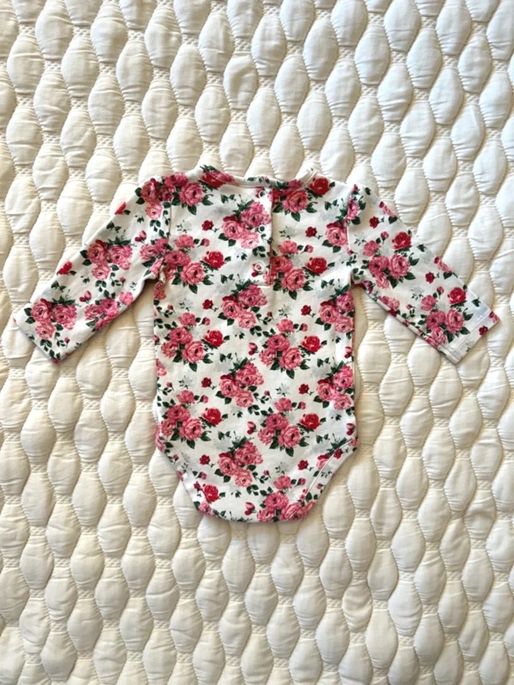 🌵3/$20 Janie and Jack Floral Long Sleeve Bodysuit 3-6 Months Rose Print